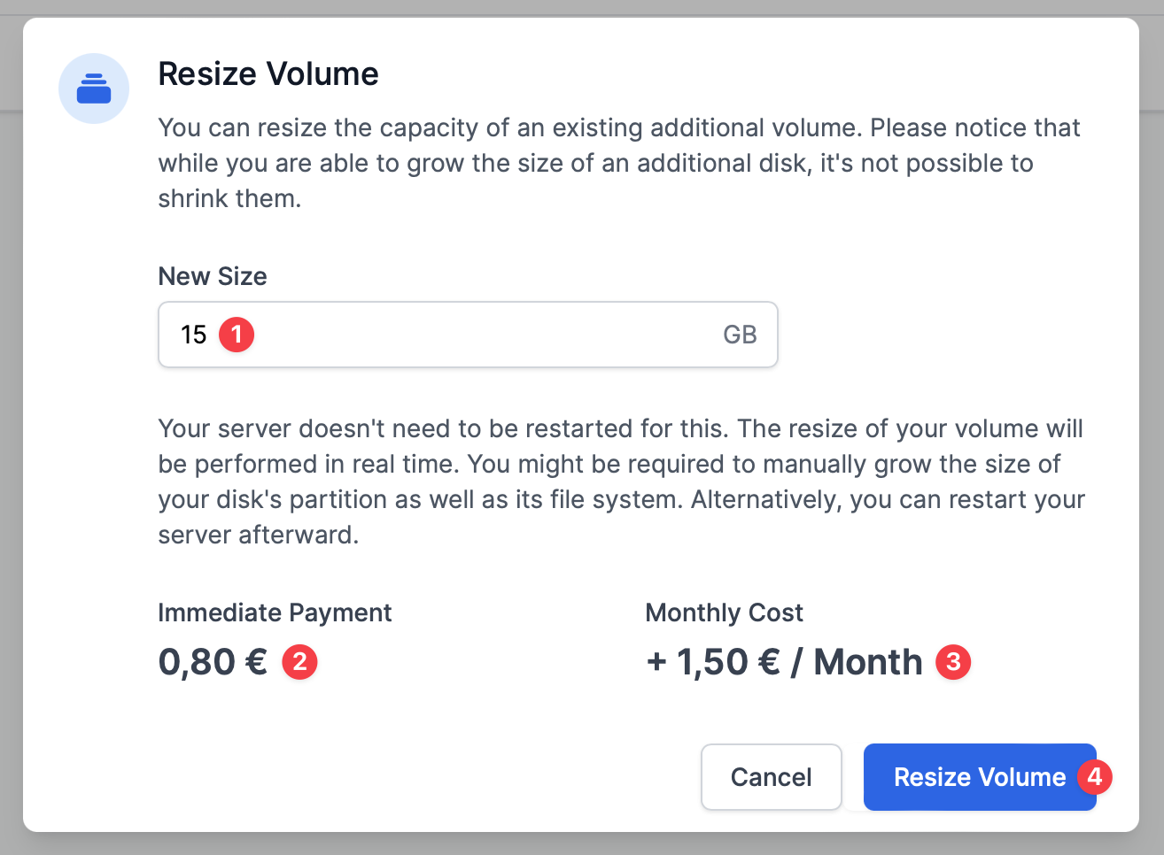 Resize Volume